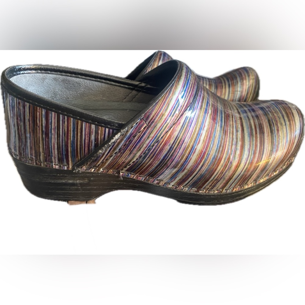 Dansko Multicolor Striped Mules